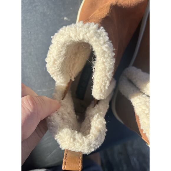 Lexi & Abbie Women's Brown Hickory Suede Sheepskin Wool Boots Size 10 GUC - Picture 5 of 8